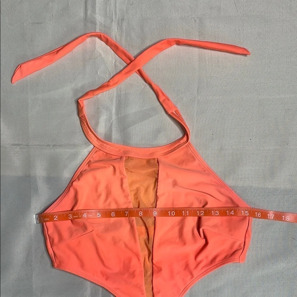 Orange Halter Neck Women's Swimsuit